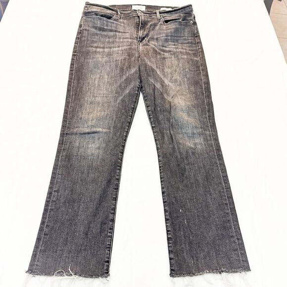 Frame Le High Straight Bosworth LHSTRA134 Charcoal Gray Denim Jeans SIze 33 - Picture 2 of 8